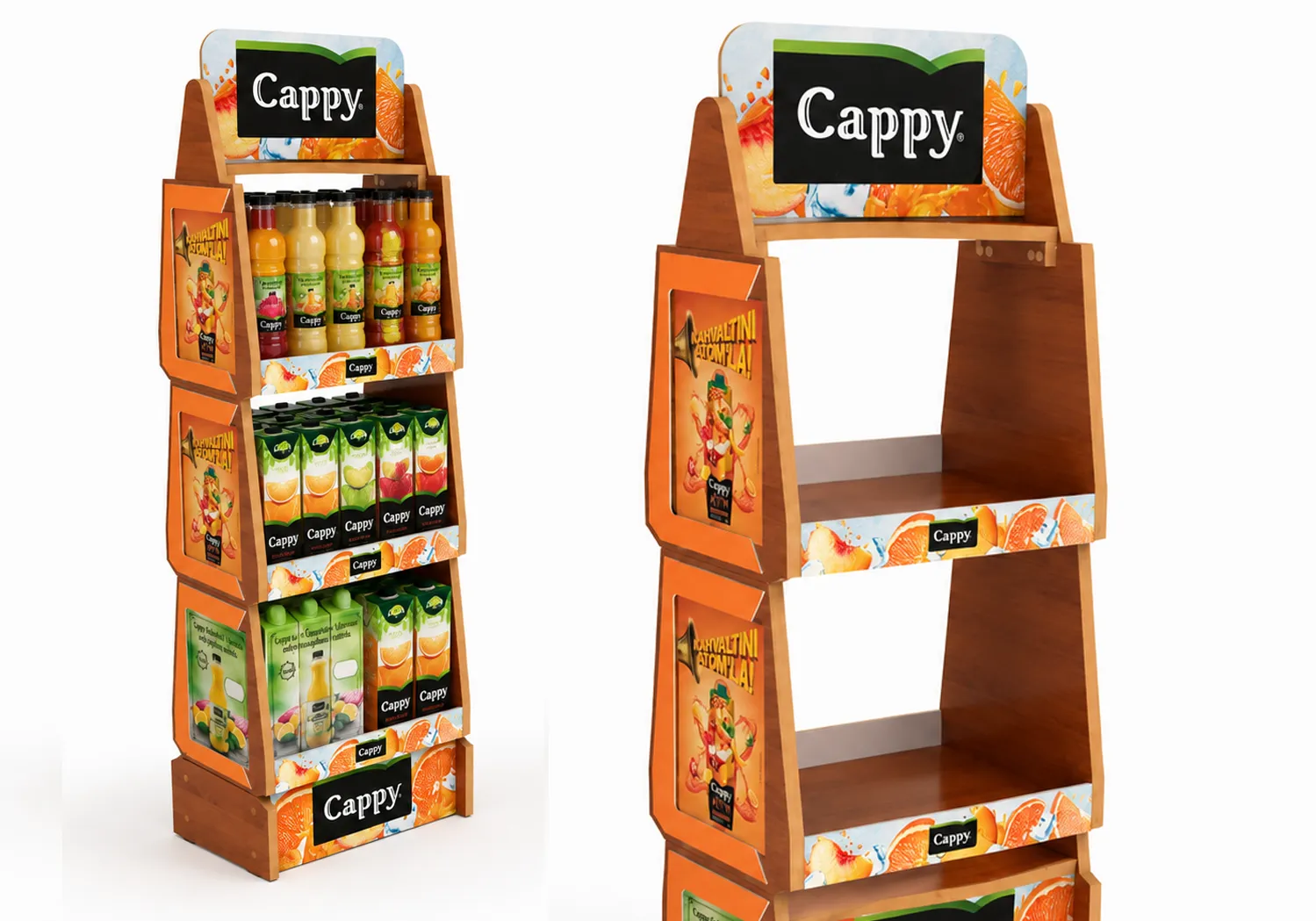 Cappy demonte ahşap teşhir standı