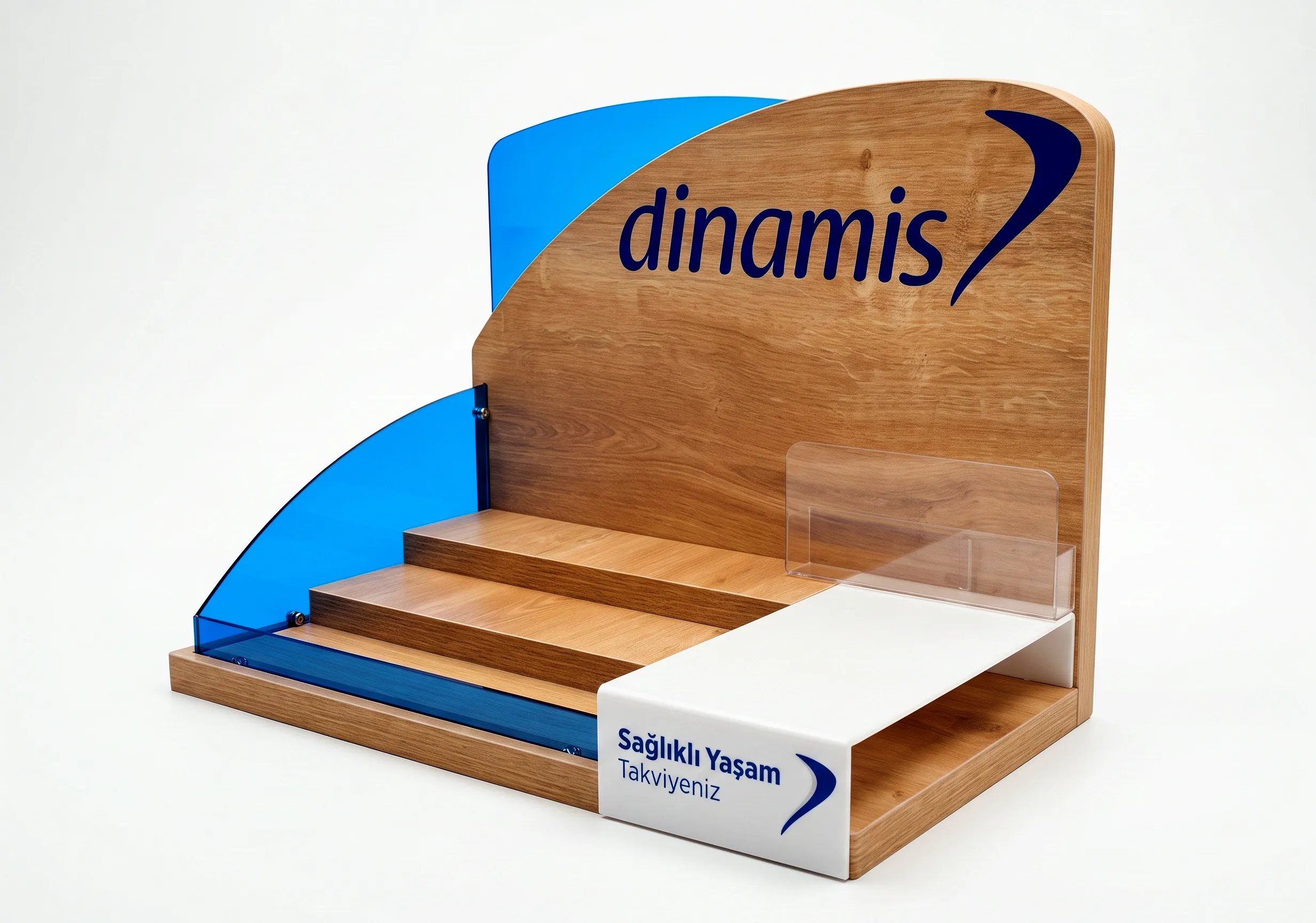 Dinamis Ahşap Besin Takviyesi Standı