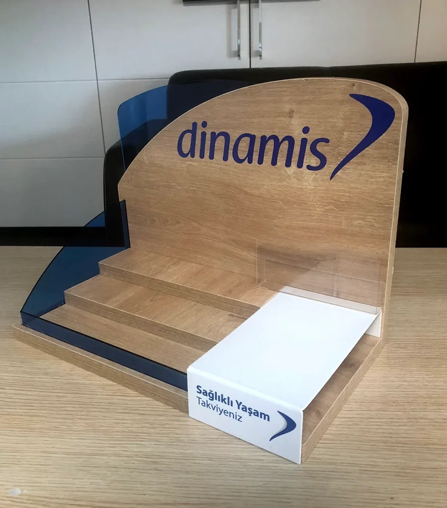 Dinamis Ahşap Besin Takviyesi Standı görselleri