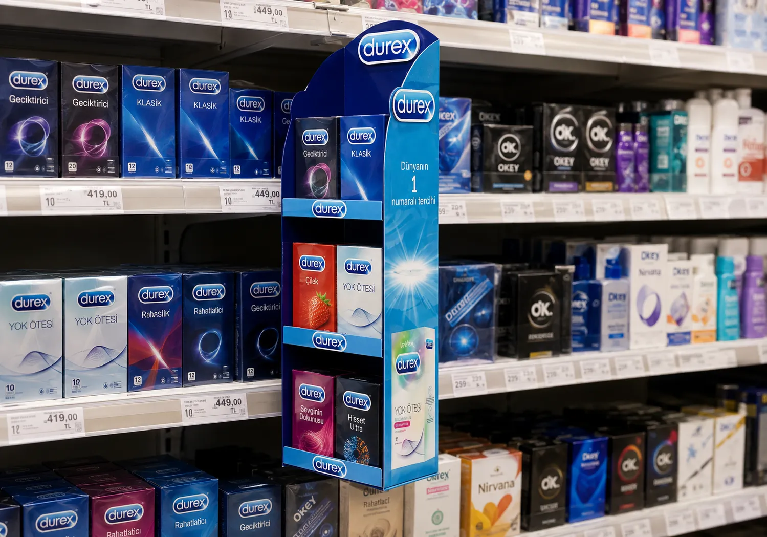 Durex Çift Ön Yüzlü Asalak Stand