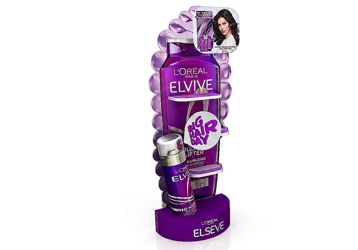 Elseve Elvive ayaklı saç bakım ürünleri ve şampuan standı