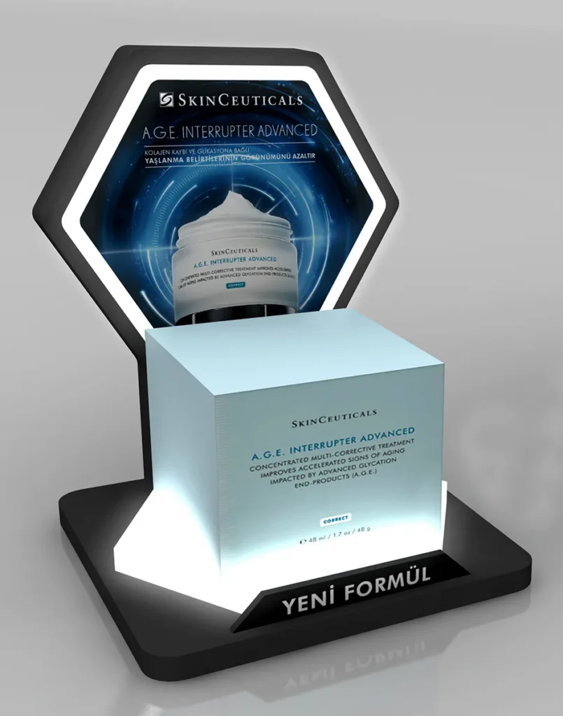 SkinCeuticals Eczane Raf İçi Ürün Podyumu tasarımı