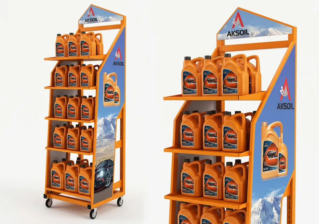 Aksoil Metal Motor Yağı Standı