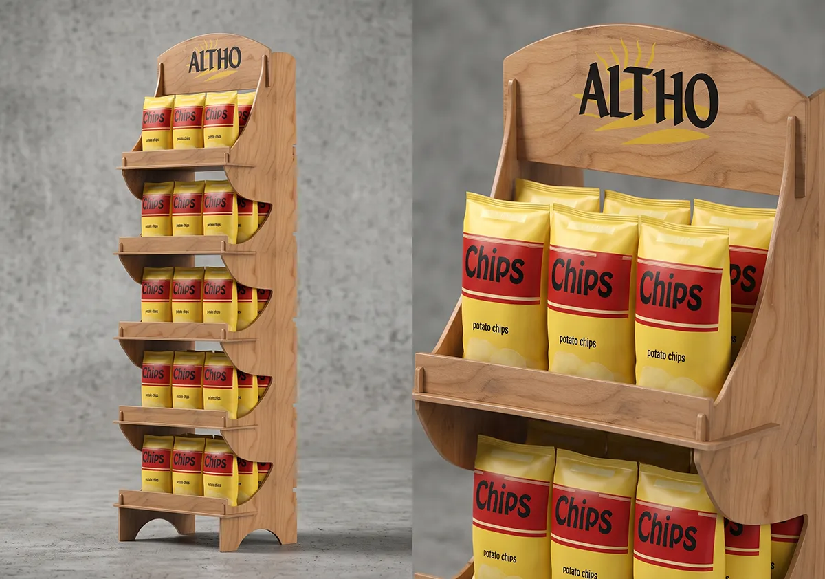 Altho Demonte Ahşap Cips Standı