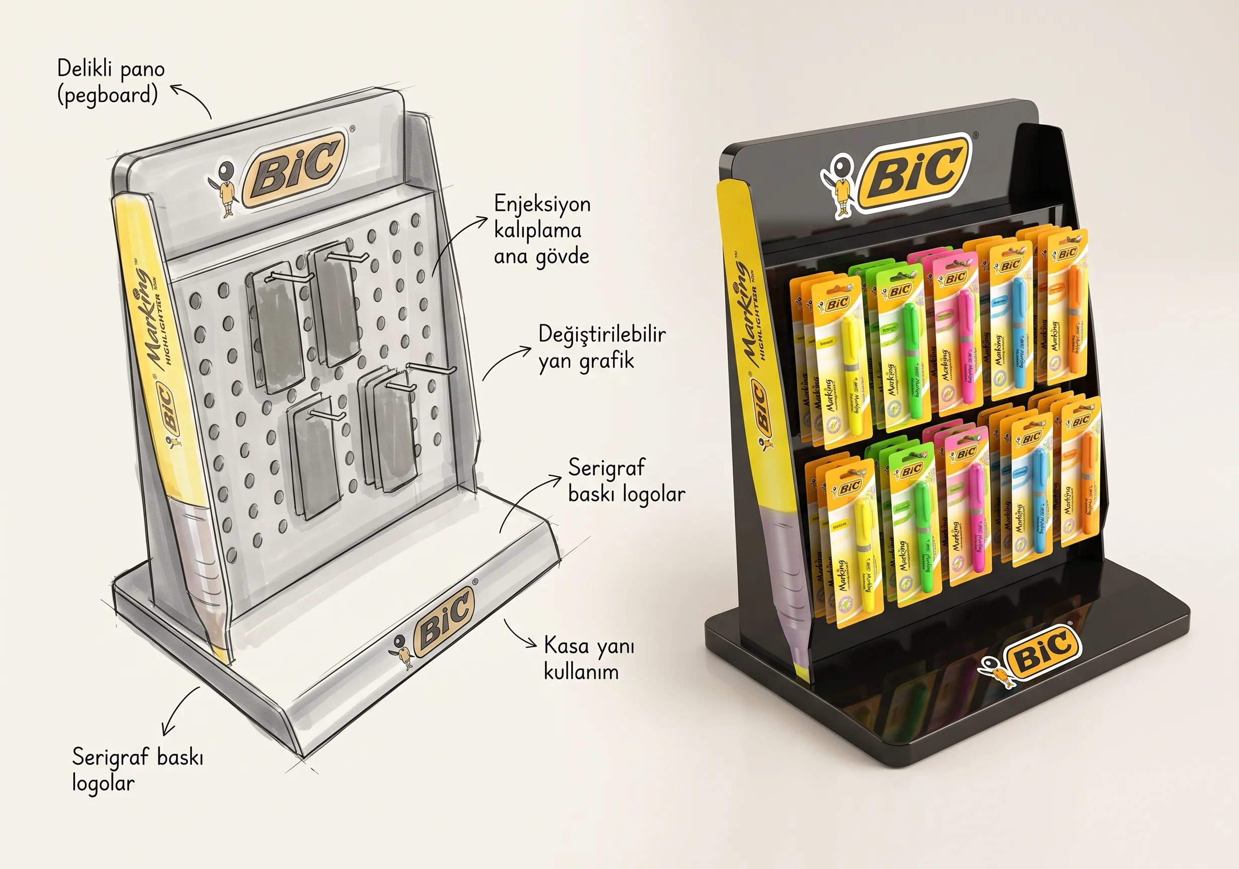 BIC Kasa Yanı Keçeli Kalem Standı