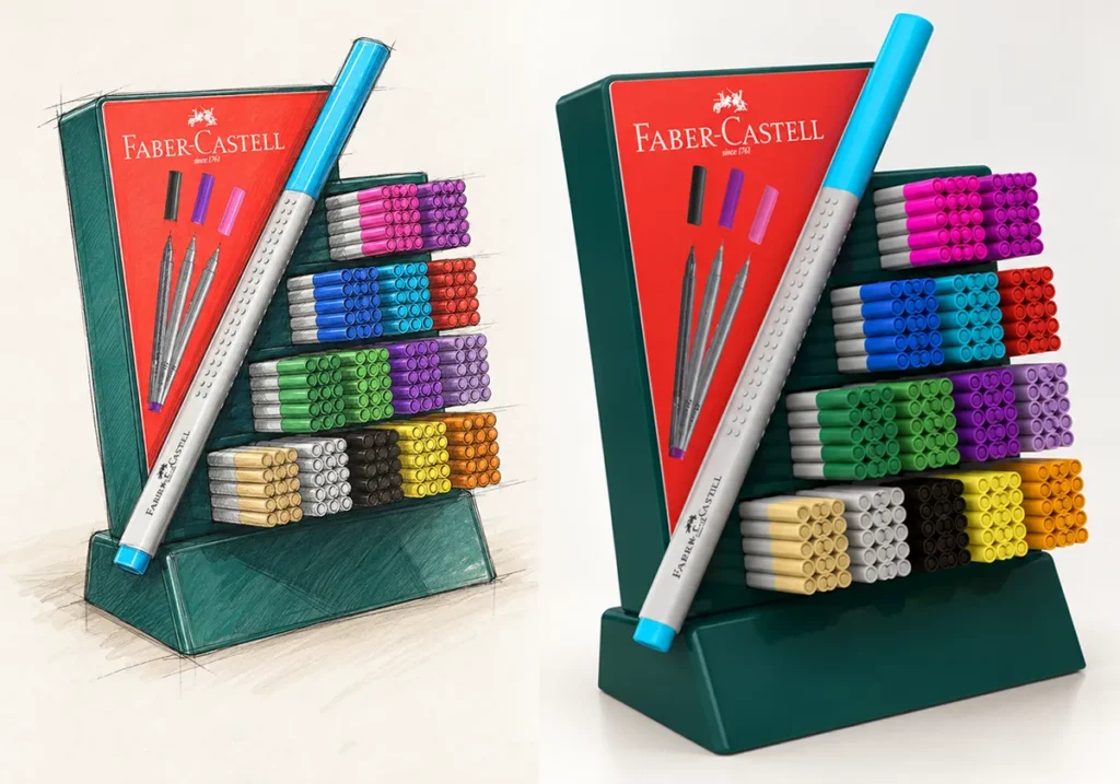 Faber-Castell Kasa Yanı Renkli Kalem Standı