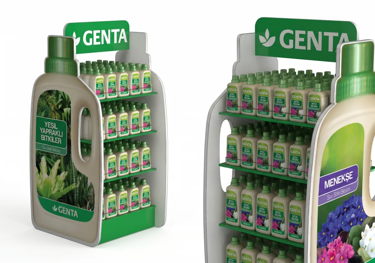 Genta Ahşap Bitki Besini Standı