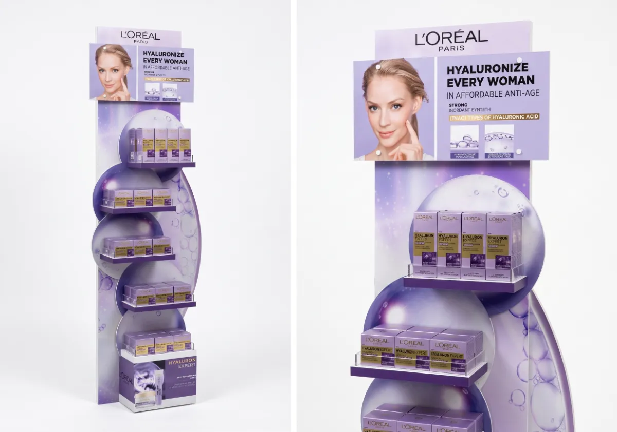 L'Oréal Hyaluron FSU ayaklı kozmetik standı