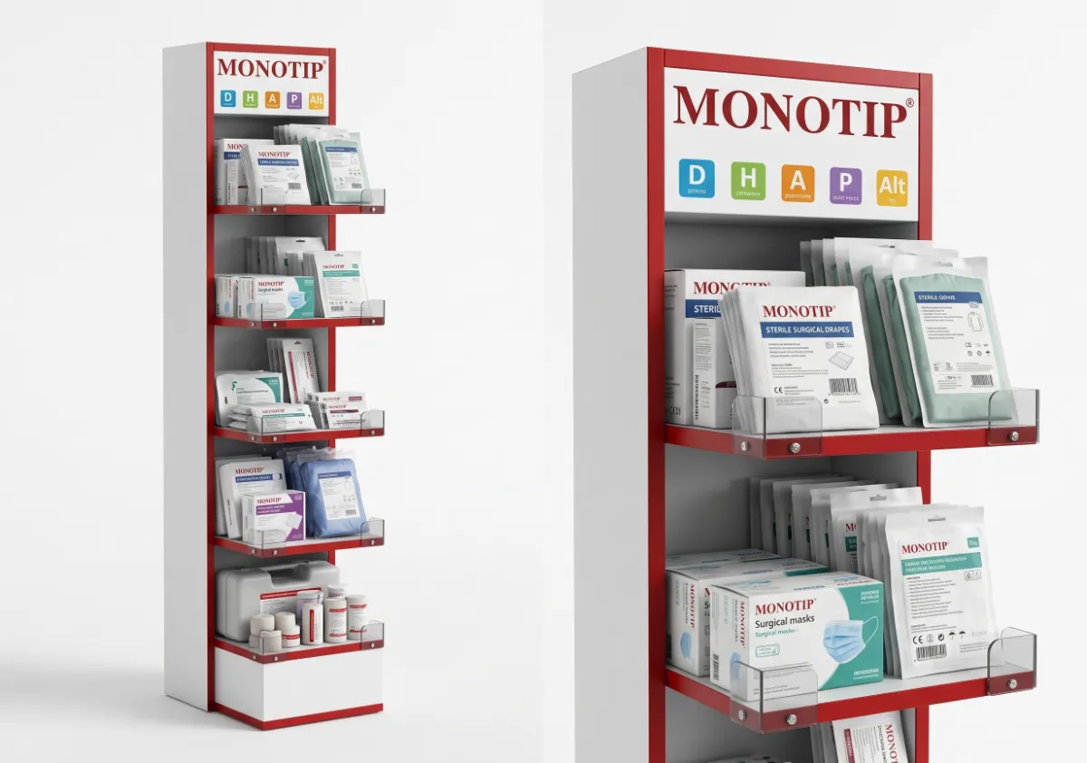 Monotip Ahşap Medikal Standı