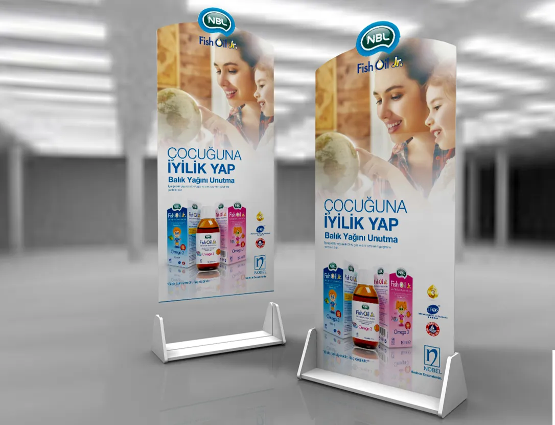 Nobel İlaç ahşap etkinlik bannerı